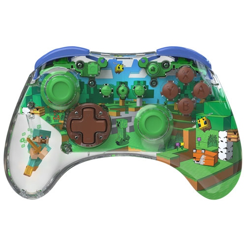 Open Box - PDP REALMz Wireless Controller for Switch - Minecraft Forest Biome