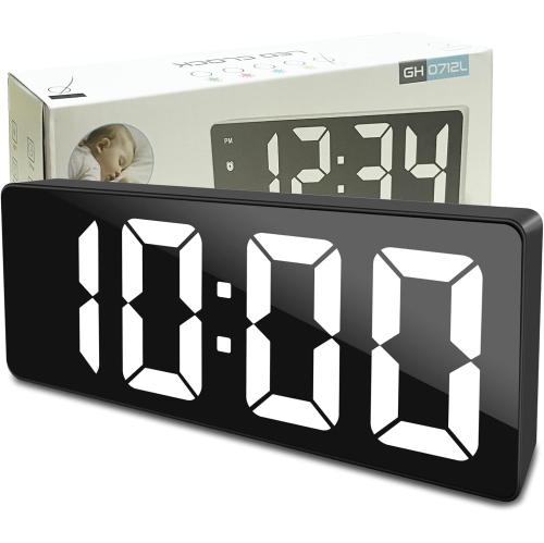 SD Alarm Clocks for Bedrooms with Temperature Display, Snooze, LED Time, Adjustable Brightness USB Charger Ports Desk Alarm Clocks for Bedroom Decor