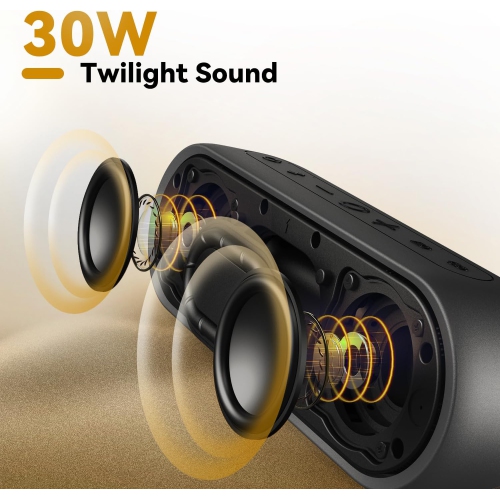 TRIBIT Portable Bluetooth Speaker XSound Plus 2, Wireless Speaker 30W with XBass, IPX7 Waterproof, 24-Hour Playtime,Stereo Sound, Built-in Mic,