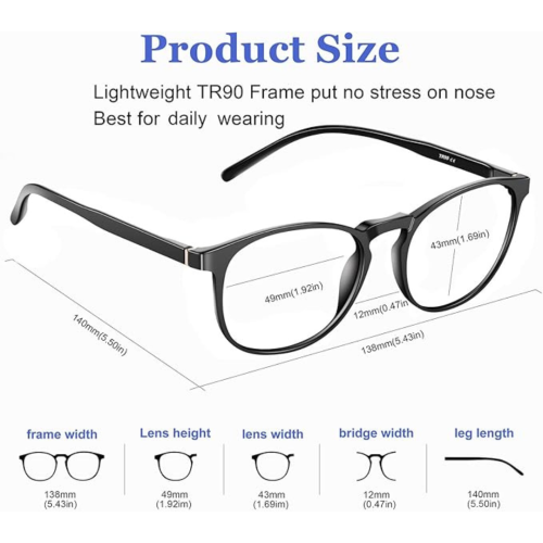 FEIYOLD Blue Light Blocking Glasses Women/Men for Computer Use, Lightweight Anti Eyestrain Gaming Glasses(2Pack)