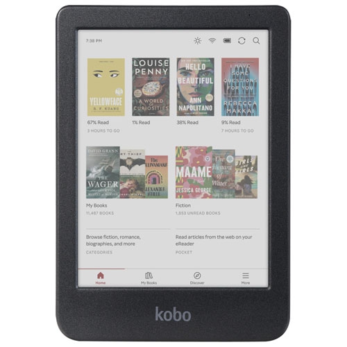 Remis à neuf - Liseuse numérique couleur de 6&nbsp;po Clara de Kobo avec écran tactile - Noir