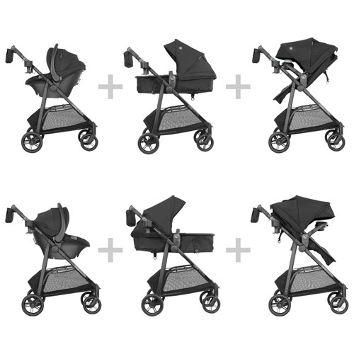 Système de voyage Omni Ultra d'Evenflo avec siège d'auto rotatif pour bébé Revolve180 LiteMax NXT - Caviar noir