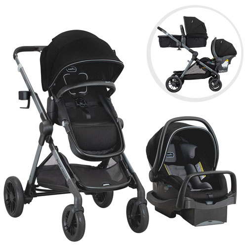 Evenflo Pivot Xpand Modular Travel System with LiteMax Infant Car Seat - Ayrshire Black