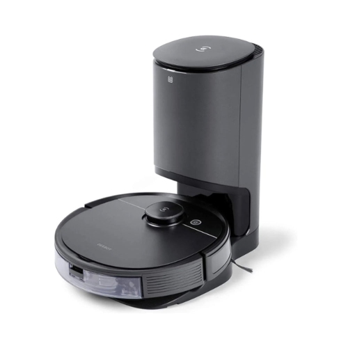 Image 1 de 9.. Boîte ouverte - Aspirateur et vadrouille robot Deebot OZMO T8+ d'Ecovacs avec station de vidange automatique