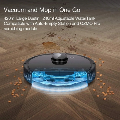 Open Box- Deebot By Ecovacs OZMO T8+ Vacuuming and Mopping Robot with Auto-Empty Station