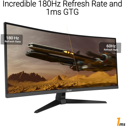 ASUS VG34VQ3B TUF Gaming Monitor - 34" WQHD Curved 180Hz FreeSync Premium