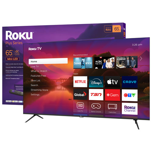 Téléviseur intelligent Roku Mini-DEL QLED HDR 4K de 65 po Série Plus Roku - 2025 - Exclusivité Best Buy