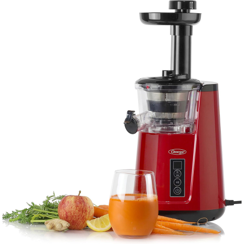 (Refurbished Good) Omega JC3000RD13 Vertical Masticating Juicer - RED