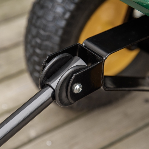 Outsunny 342L Steel Garden Cart with Separate Oxford Bag, Removable Mesh Sides to Convert into Flatbed, Utility Wagon Cart with Handle and 12 in