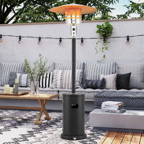 Costway 50,000 BTU Patio Heater with Wheels Round Table Design & Stainless Steel Burner