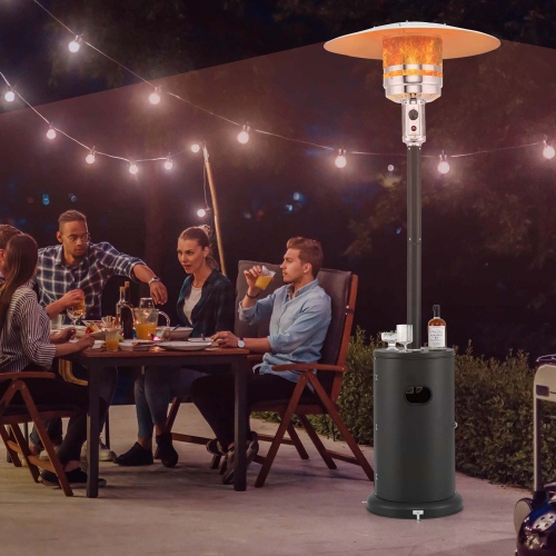 Costway 50,000 BTU Patio Heater with Wheels Round Table Design & Stainless Steel Burner