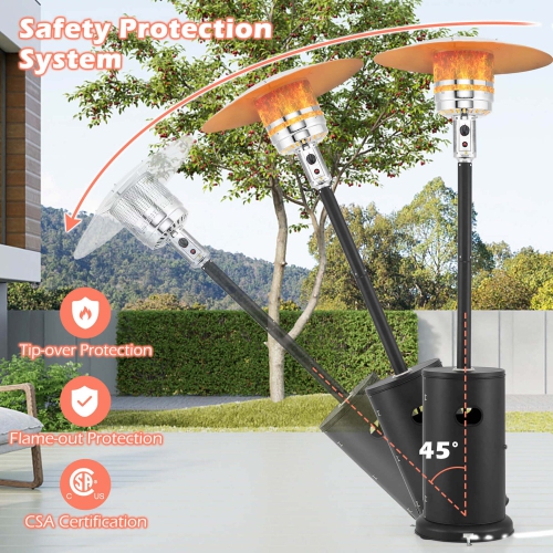 Costway 50,000 BTU Patio Heater with Wheels Round Table Design & Stainless Steel Burner