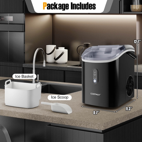 Machine à glaçons de comptoir Nugget de Costway avec granules à croquer et glace prête en 6 minutes