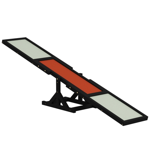 PawHut Wood Pet Seesaw Platform Dog Agility Training Equipment Run Game Toy Weather Resistant Pet Supplies Black