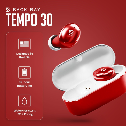 Tempo 30 Wireless Earbuds for Small Ears with Premium Sound, Comfortable Bluetooth Ear Buds for Women and Men, Black Earphones for Small Ear Canals