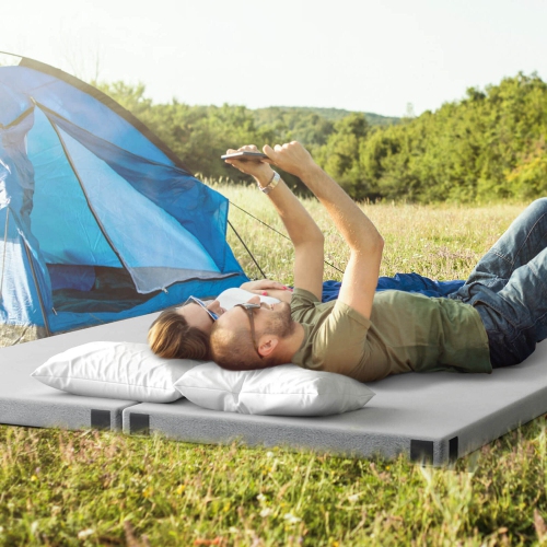 Matelas de camping en mousse à mémoire avec base antidérapante de Goplus pour dormir à l'extérieur