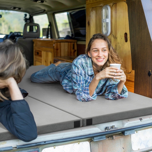 Matelas de camping en mousse à mémoire avec base antidérapante de Goplus pour dormir à l'extérieur