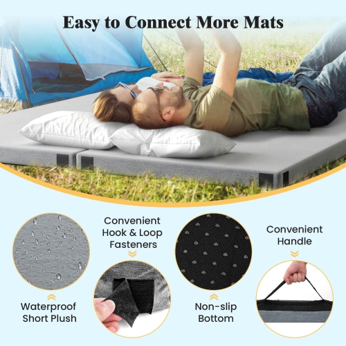 Matelas de camping en mousse à mémoire avec base antidérapante de Goplus pour dormir à l'extérieur