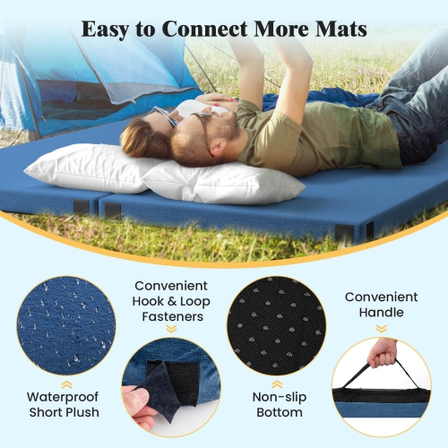 Matelas de camping en mousse à mémoire avec base antidérapante de Goplus pour dormir à l'extérieur
