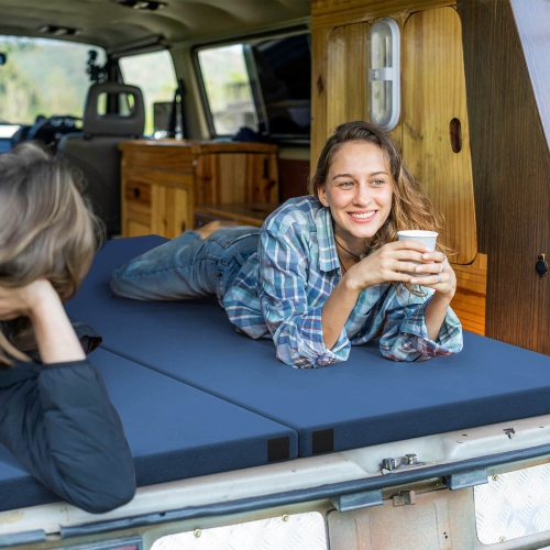 Matelas de camping en mousse à mémoire avec base antidérapante de Goplus pour dormir à l'extérieur