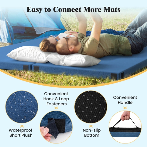 Matelas de camping en mousse à mémoire avec base antidérapante de Goplus pour dormir à l'extérieur