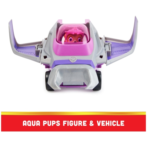 PAW Patrol Aqua Pups Skye Transforming Manta Ray Vehicle with Collectible Action Figure, Kids Toys for Ages 3 and up