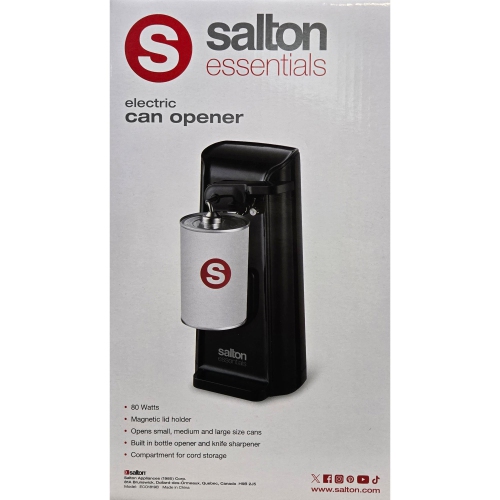 Salton Essentials - Electric Can Opener 3 in 1, Black