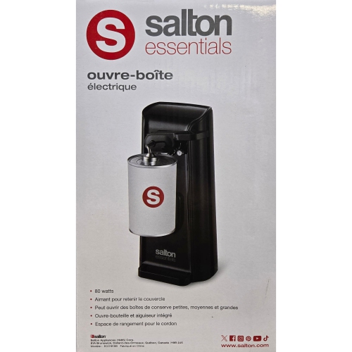 Salton Essentials - Electric Can Opener 3 in 1, Black