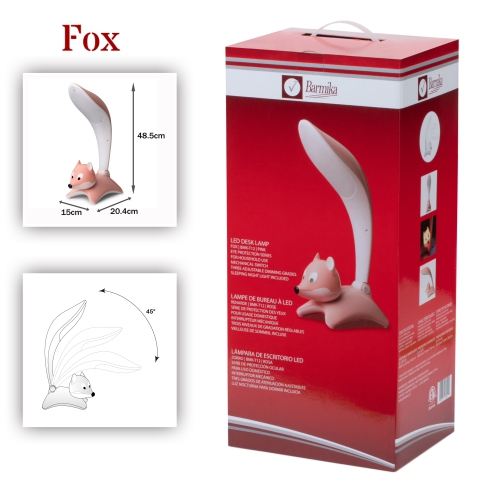 Fox Kids Desk Lamp – Cute Study Light – 8W – Pink