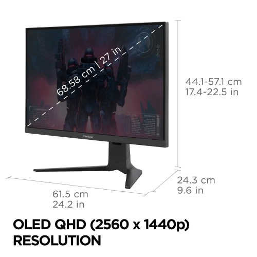 Viewsonic 27" 2K FHD 240Hz 2ms GTG IPS LCD FreeSync Gaming Monitor