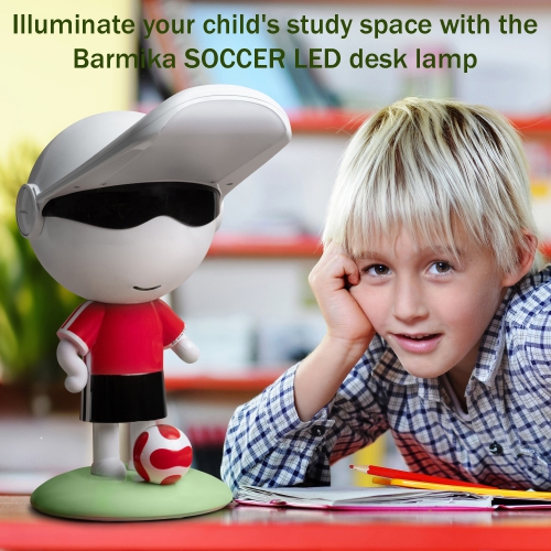 Soccer Kids Desk Lamp – Cool Study Light – 8W – Red Black