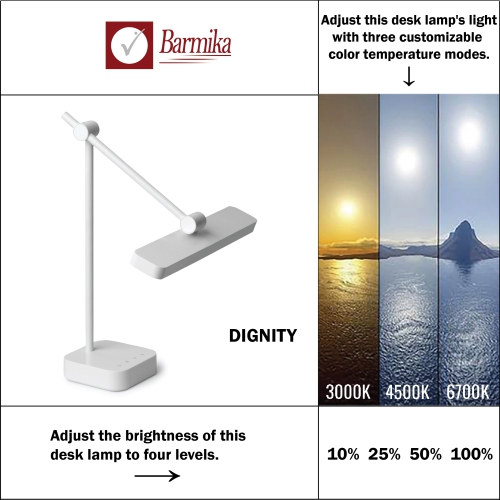 Office Desk Lamp – Bright LED Light – 12W – White