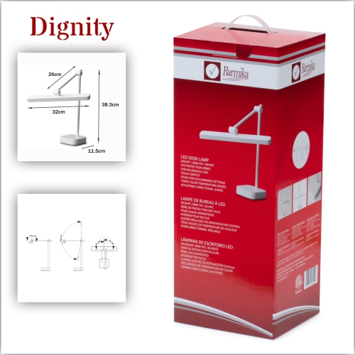 Office Desk Lamp – Bright LED Light – 12W – White