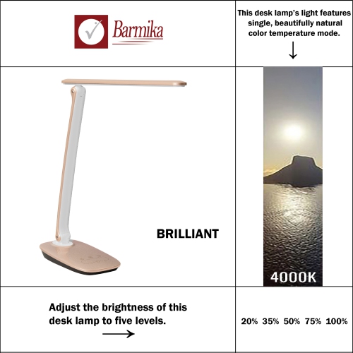 Adjustable Desk Lamp – Bright LED Light – 10W – Beige