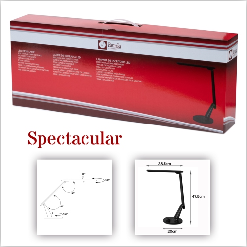 Unique LED Desk Lamp – Dimmable LED Light – 10W – Black