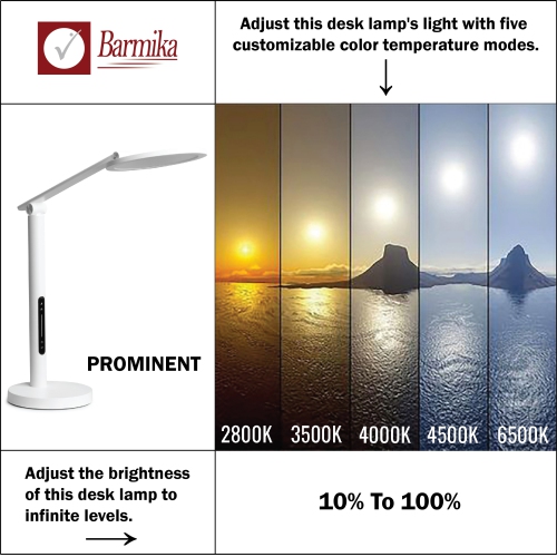 Tall Desk Lamp - New Modern LED Light – 16W – White