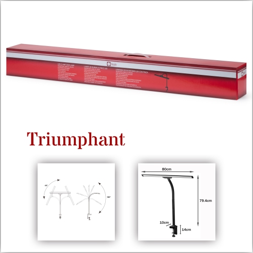 Tall Architect Desk Lamp with Clamp – Bright LED Light – 20W – Black
