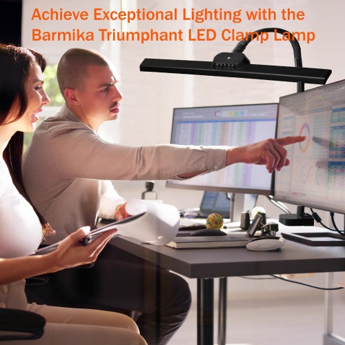 Tall Architect Desk Lamp with Clamp – Bright LED Light – 20W – Black