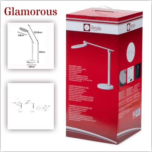 Tall Study Light – Computer Desk Lamp – 12W – White