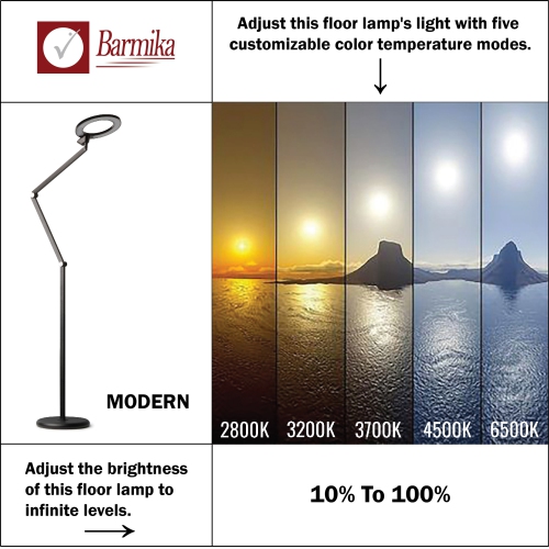 Modern Floor Lamp – Corner LED Light – 12W – Black