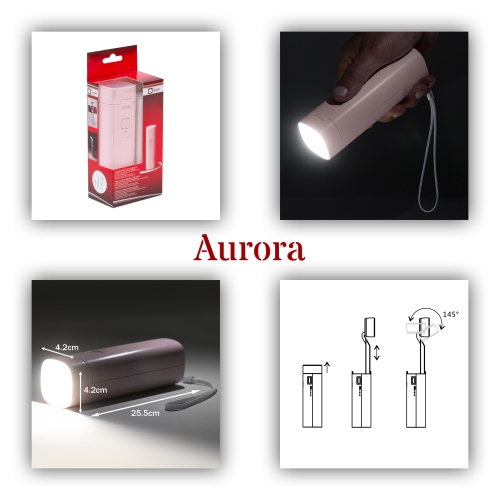 Cordless Desk Lamp – Rechargeable LED Flashlight – 3W – Pink