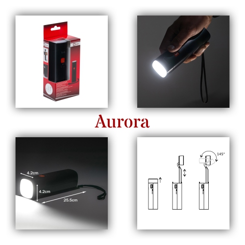 Cordless Desk Lamp – Rechargeable LED Flashlight – 3W – Black