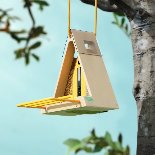 Reli Birddy Smart Bird Feeder GreenTough™ with Camera Solar Powered, Durable Material Feeder with Watching Camera, AI Identify, Live View, Instant