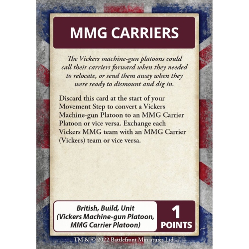 Flames of War Bulge: British Command Cards