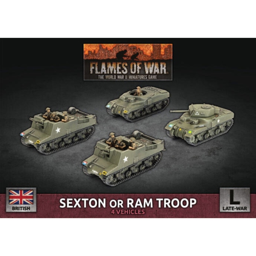 Flames of War British Sexton Troop (4x Plastic) New