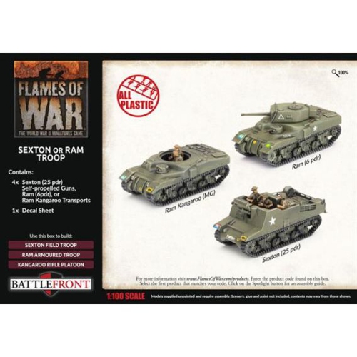 Flames of War British Sexton Troop (4x Plastic) New