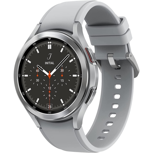 Remis à neuf - Montre intelligente Galaxy Watch4 Classic 46&nbsp;mm de Samsung avec moniteur de fréquence cardiaque - Argenté