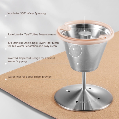 Théière K156 de BUYDEEM, bouilloire électrique thé/café avec cafetière amovible, programmes d'infusion préréglés Cafetière avec contrôle de la