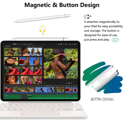 Pencil(1st Generation)for iPad: Pencil for iPad with 10X Fast Charge, Tilt Sensitivity Palm Rejection, Stylus Pen for iPad 6~10th, iPad Air 3~5th,