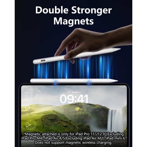 Pencil for iPad 2024-2018: Magnetic Pen for iPad with Tilt Sensitivity & Palm Rejection - Stylus for iPad Compatible with iPad Pro M4 11 12.9 - iPad